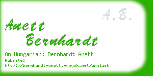 anett bernhardt business card